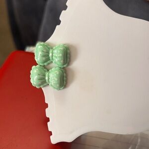 Mint Green Bow Earrings